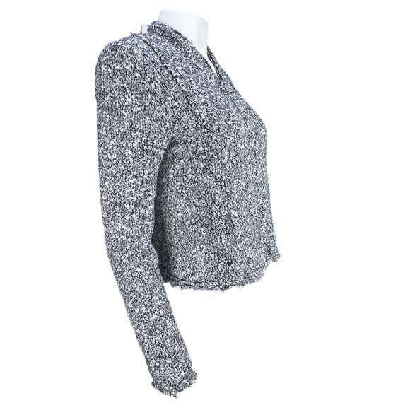 Navy/White Rebecca Taylor Stretch-Boucle Crop Jacket Size 8 - Picture 8 of 16